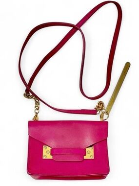 Designer Pink Crossbody Bag with Gold Hardware
